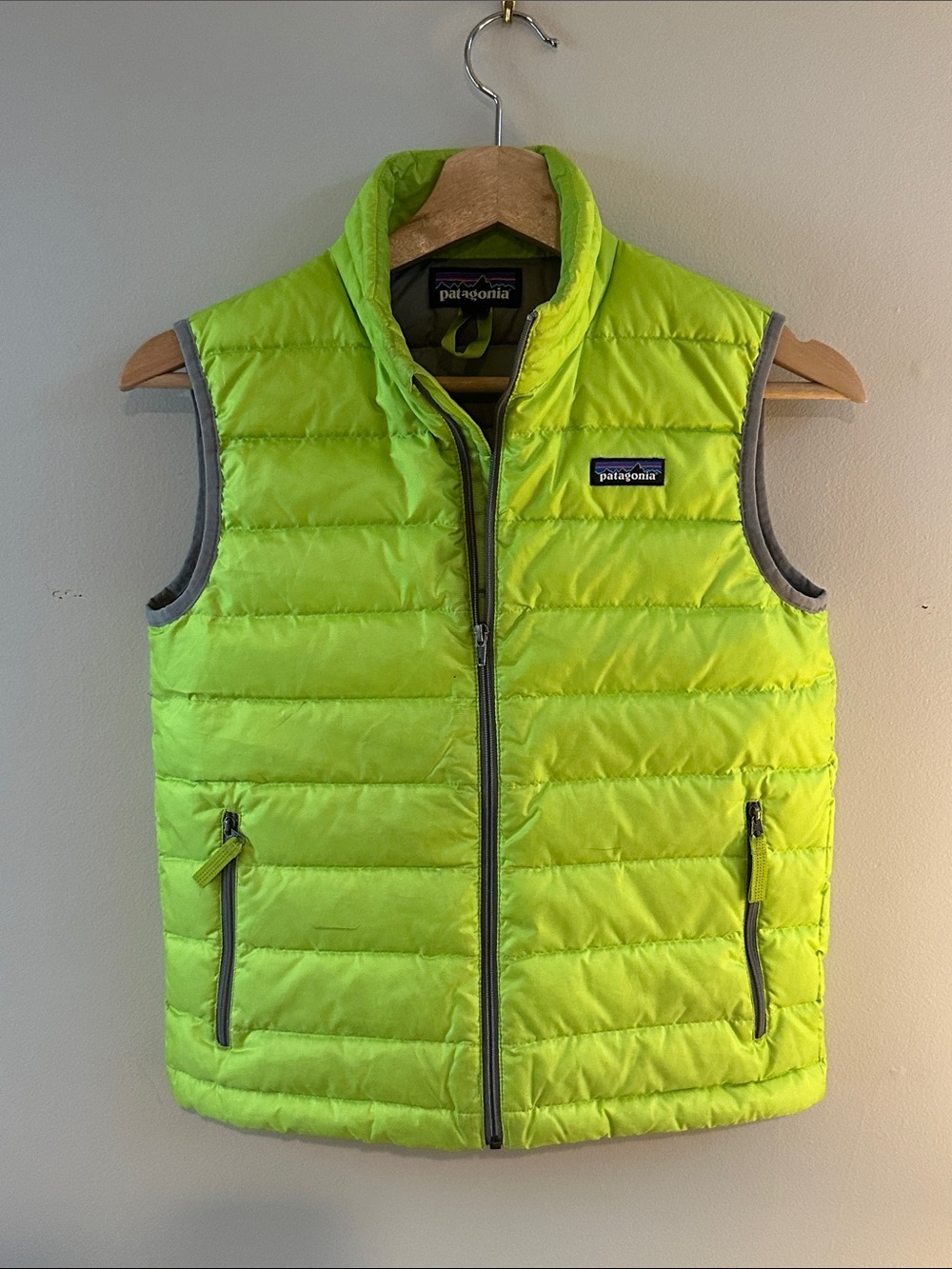 Patagonia Kids Neon Lime Quilted Vest